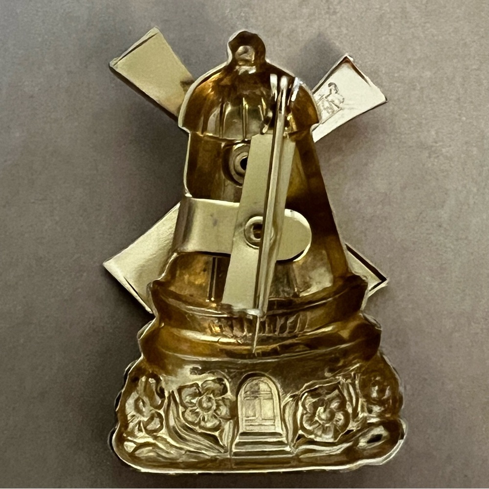 Coro Vintage Windmill Gold Tone Pin Brooch - Picture 2 of 7